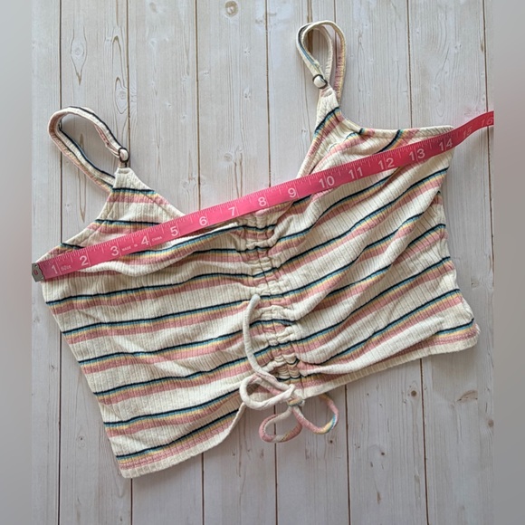 O’Neill Ribbed Knit Striped Cinched Front Crop Top Size XS - Picture 6 of 7